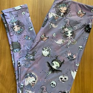 Halloween Purple Witches Full Length Leggings